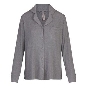 Skims soft lounge sleep shirt in ribbed heather grey NEW WITH TAGS